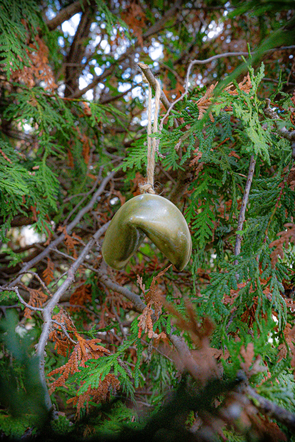 Ceramic Fortune Cookie Ornament