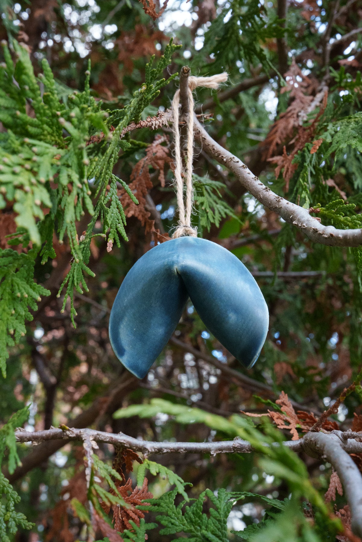 Ceramic Fortune Cookie Ornament