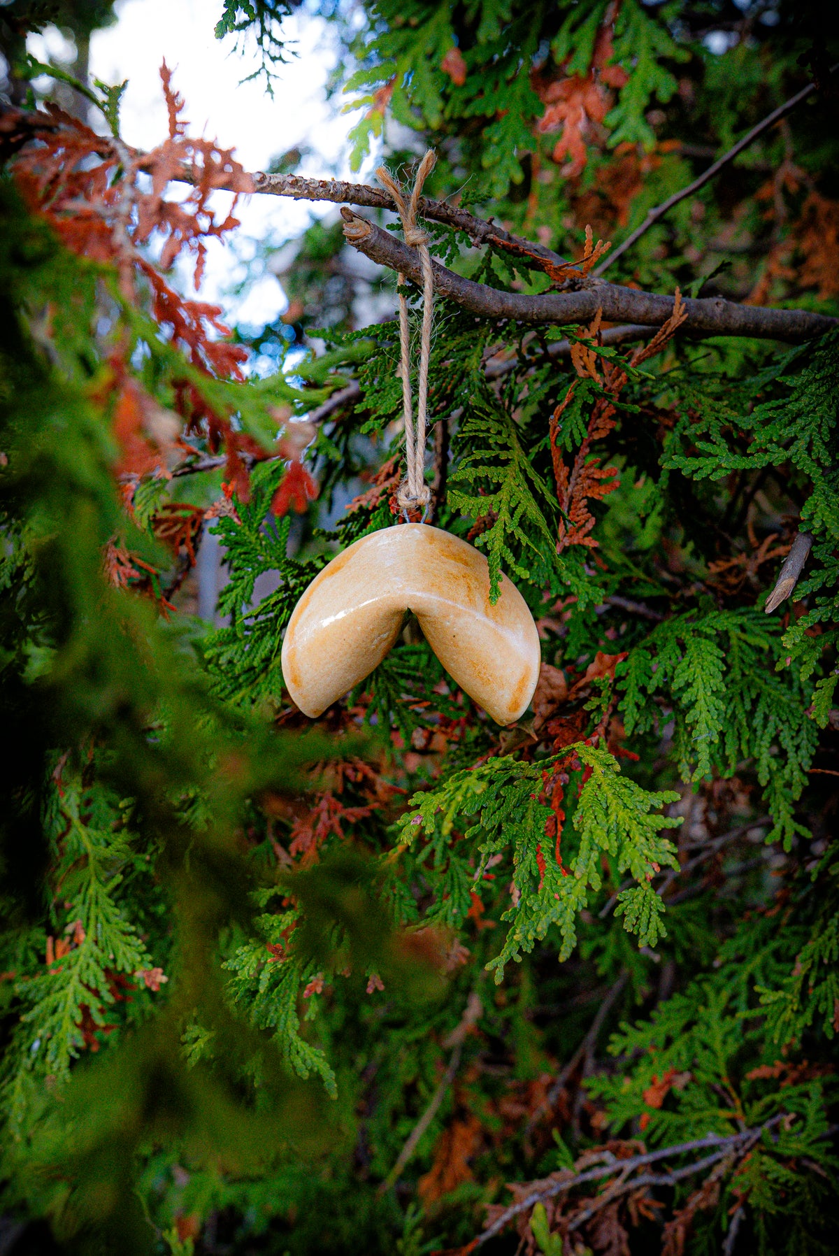 Ceramic Fortune Cookie Ornament